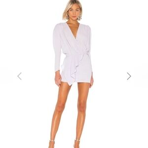 Iro Oak dress with ruffles and structured shoulder in lavender